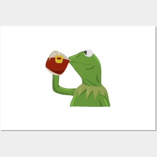 Kermit sipping tea Posters and Art